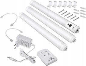 LED-es szekrény alatti lámpa világító díszléc konyha távirányító tápegység 3xlámpa