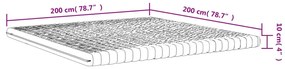 fehér 7 zónás 20 ILD keménységű habmatrac 200 x 200 cm