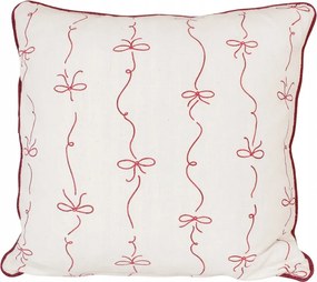 Párnahuzat 45x45 Dekoratív Fehér masnis piros 100% pamut