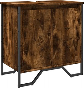 vidaXL füstös tölgy szerelt fa fürdőszobai mosdószekrény 60x35x60 cm
