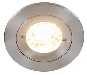 Okos beépített reflektor acél kerek IP44 WiFi-vel GU10 - Xena