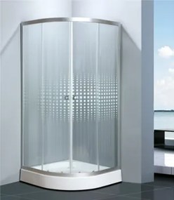 Divus íves zuhanykabin mintás üveggel ,zuhanytálcával + ajándék szifonnal 80x80
