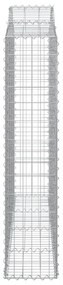 6 db íves horganyzott vas gabion kosár 200x30x140/160 cm