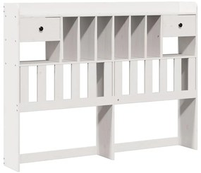fehér tömör fenyőfa könyvespolcos ágy matrac nélkül 160x200 cm