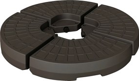 Outsunny 4 darabos Napernyő álca, Napernyő súlyalap, Talajkereszttel homokkal/vízzel tölthető, Legfeljebb 25/17 kg, Napernyő súlyok HDPE Kávé | Aosom