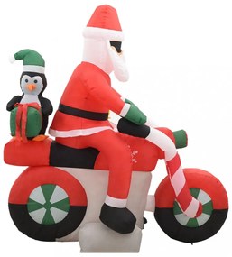 felfújható karácsonyi Mikulás motorbiciklin LED-del IP44 160 cm