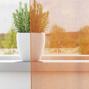2 db narancssárga voile függönyök rúd zsebekkel