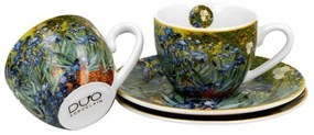 Van Gogh Íriszek porcelán espresso kávéscsésze aljjal 110 ml - 2 személyes - díszdobozos