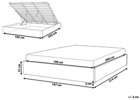 Fejtámla Nélküli Bézs Színű Minimalista Ágykeret 180 x 200 cm DINAN Beliani