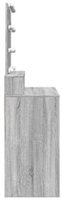 szürke sonoma színű fésülködőasztal LED-del 80 x 41 x 144,5 cm