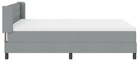 Boxspring ágy állítható fejtámlával, világosszürkében, 140 x 200 cm