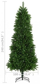 zöld műkarácsonyfa élethű tűlevelekkel 240 cm