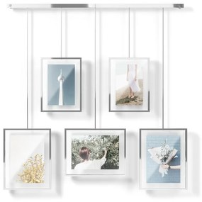 Ezüstszínű fém fali képkeret szett 5 db-os 70x80 cm Exhibit – Umbra