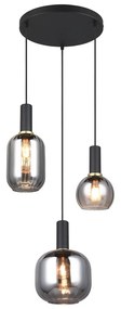 Fekete függőlámpa üveg búrával Diva – Trio