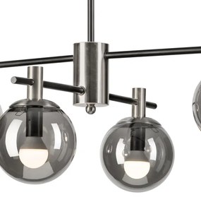 Csillár rúdon LILOU 4xE14/5W/230V matt króm/füstös