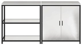 Konyhai Tároló Készlet polcokkal 2 pcs Ezüst 180 x 50 x 92 cm