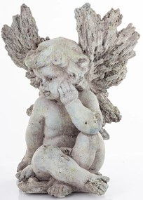 Dekoratív figura angyal Cement Szürke 23x19x19cm