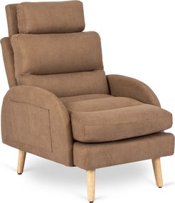 Pihenőfotel barna színben, lábtartóval HENRY