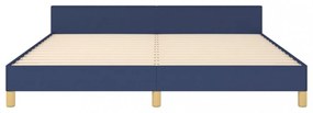 kék szövet ágykeret matrac nélkül 160 x 200 cm