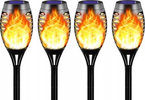 4x Napelemes kerti lámpa Led Fáklya Lámpa Beszúrható Láng