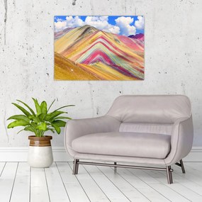 Üveg kép - Rainbow Mountain, Peru (70x50 cm)