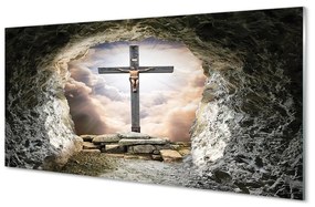 Üvegképek Cave fény kereszt Jézus 100x50 cm