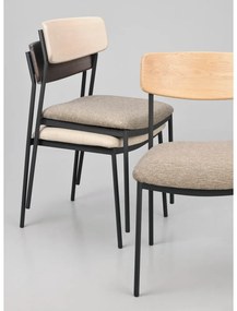 Krémszínű-sötétbarna étkezőszék szett 2 db-os Maymont – Rowico