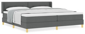 Boxspring ágy matraccal, sötétszürke, 200 x 200 cm, textil