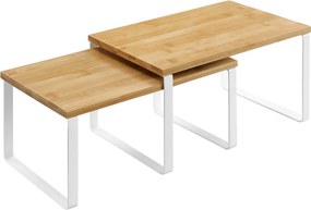 CEZAR bambusz rendszerező szett, 2 db, barna/fehér SongmicsHome
