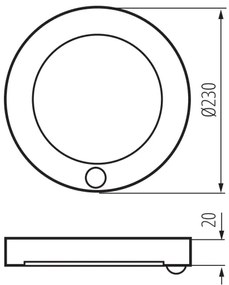 Kanlux 24606 - ERGA LED 17W 230V 2v1 szenzoros lámpa 3000/4000/6500K fehér