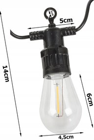 LED fényes kerti girland LUCENT, 20 m
