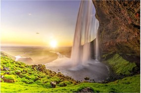 Kép - Seljalandsfoss a barlang mögül (90x60 cm)