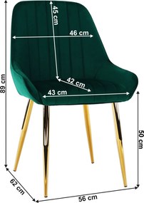 Étkezőszék, smaragd/gold króm-arany, PERLIA