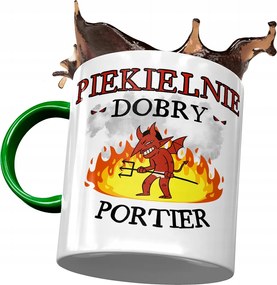 Zöld bögre a portásnak Pokolian jó, fényképes nyomtatással