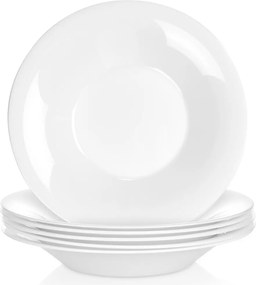 6x Ebédlő Tányér Nagy Mély Leves Étel Fehér Tányér Szett
