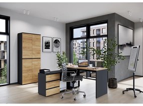 Íróasztal tölgyfa dekorral 146x145 cm Lissabon - Germania