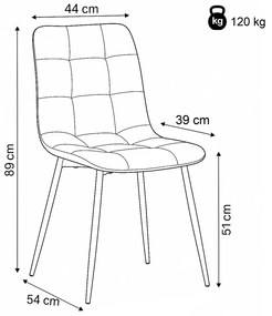 Étkezőszék garnitúra CT-281 GREY4, 4 db