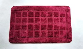 Fürdőszoba szőnyeg kocka Bordó 50x80 cm TiaHome