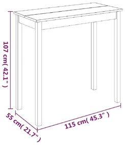 fekete MDF bárasztal 115 x 55 x 107 cm