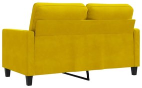 kétszemélyes sárga bársony kanapé 120 cm