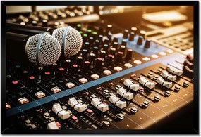 Poszterek keretben 60x40 Mikrofon hangkeverő