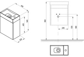 Ravak X000001386 - Fürdőszobai mosdó alatti szekrény VEDA 54,5x40 cm fehér