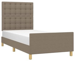 tópszínű szövet ágykeret fejtámlával 80x200 cm