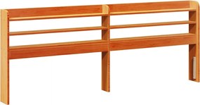 vidaXL viaszbarna tömör fenyőfa fejtámla polcokkal 180 cm