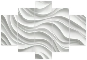 Kép - 3D fehér hullámok (150x105 cm)