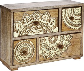 BALI mangófa tárolódoboz fiókokkal, 29 x 22 cm