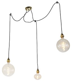 Függesztett lámpa arany 3 fényes LED borostyánsárga fényerőszabályzóval - Cava Luxe