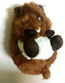 Élethű plüss hód, barna 24 cm