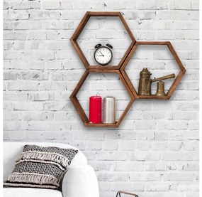 Asir 3 db ELFO falipolc 38x58 cm barna készlet 495SSE1136