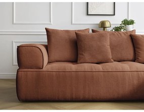 Terrakotta színű zsenília sarokkanapé (bal oldali-L alakú) Whesley – Bobochic Paris